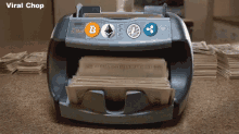 a machine that says viral chop on the top