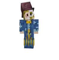 a pixel art of a man in a top hat