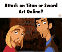 road to el dorado attack on tita sword art online both anime