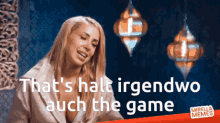 an advertisement for mirella memes shows a woman laughing