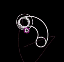 a black background with circles and lines on it .