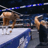 a wrestling match is taking place at the aew dynamite