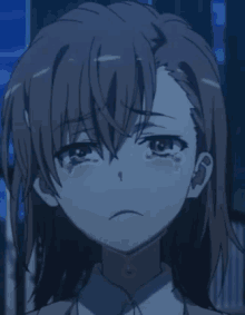 anime girl crying and smiling gif
