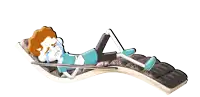 a cartoon of a man laying on a couch with the word therapy written above him