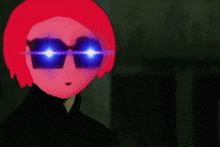 a cartoon character with red hair wearing sunglasses