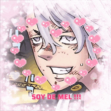 a drawing of a person with the words soy de mel written below it