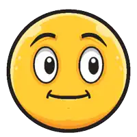 a smiley face with big eyes and a smile on it