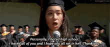 I Hated All Of You & I Hope You All Rot In Hell. Thank You. GIF - Speech Graduation Hate High School GIFs