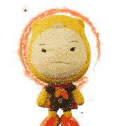 a cartoon character with the word angry on top of him