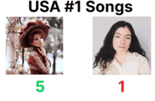a picture of barbra streisand next to a picture of a woman with the number 5 next to it