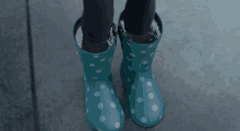 rain boots blue water
