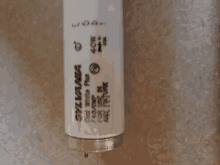 a close up of a sylvania fluorescent tube