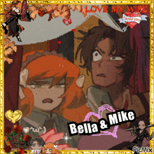 a picture of bella and mike with the words " i love my wife " at the top
