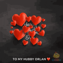 happy valentine 's day to my hubby orlan with hearts