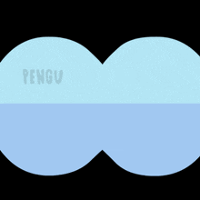 a penguin is swimming in a circle with the word pengu written on it