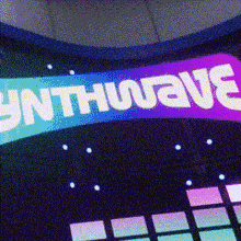 a close up of a sign that says synthwave