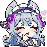 a cartoon of a girl with a purple bow on her head