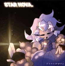 a drawing of a cartoon character with the words star nova above her