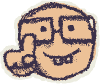 a drawing of a man 's face with glasses and a thumbs up