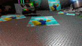 a metal floor with a picture of a roblox character with the number 205 on it