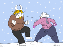 Snowball Fight Snowball Throwing GIF - Snowball Fight Snowball Throwing Ouch GIFs
