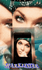 a picture of a woman with the words sparklestar on the bottom right