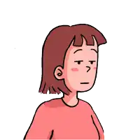 a cartoon of a girl with red hair making a silly face