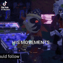 a video of a cartoon character says his movements