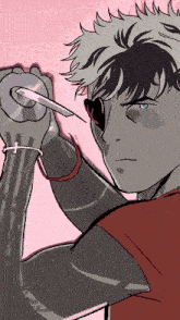 a drawing of a person holding a sword