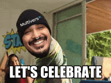 a man wearing a beanie that says multiversx on it