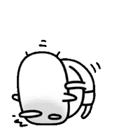 a black and white drawing of a worm with a face on a white background