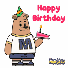 meme max bear happy birthday cake blow candle