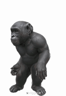 a statue of a gorilla with the words oviggle.ai on the bottom right