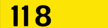 a yellow sign that says 118 80 on it
