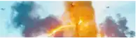 a very large explosion with a lot of flames and smoke coming out of it .