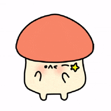 mushroom cute wink happy joy