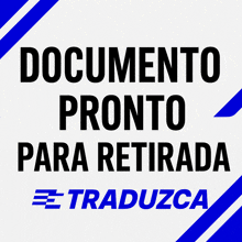 a sign that says " documento pronto para retirada " on it