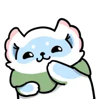 a cartoon drawing of a cat with a green scarf around its neck