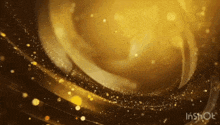 a gold background with a swirl and sparkles and the words inshot on the bottom