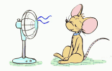 扇風機　夏休み 真夏　暑い GIF - Mouse Hot Summer GIFs