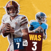 two football players one from tennessee and one from washington are holding a football