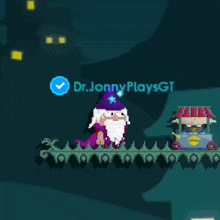 a pixel art of a wizard with the name dr. jonny playsgt on the bottom
