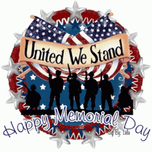 a memorial day greeting card with soldiers and the words united we stand happy memorial day