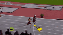 pikachu running 400m track hurdle