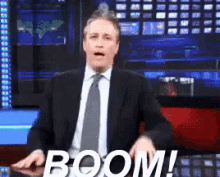 Boom! GIF - Jon Stewart Daily Show Boom GIFs