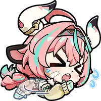a cartoon drawing of a girl with pink hair laying on her back