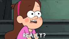 mabel from gravity falls says " really " in front of her