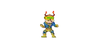 a cartoon character is surrounded by a green lightning storm