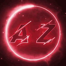a red circle with the letter a and z inside