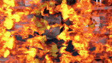 a man with a beard is surrounded by flames and smoke coming out of his mouth